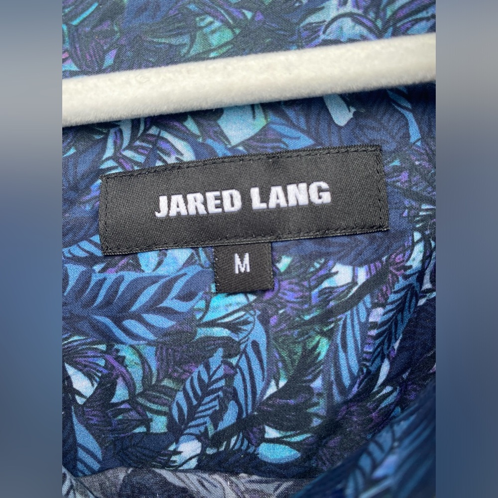 Jared Lang, Size Medium, Palm Leaves, Button Down - image 3